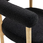 Hyatt Boucle Fabric Upholstered Dining Chair in Black