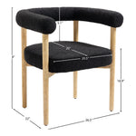 Hyatt Boucle Fabric Upholstered Dining Chair in Black
