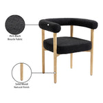 Hyatt Boucle Fabric Upholstered Dining Chair in Black