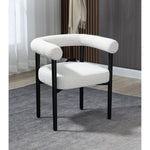 Hyatt Boucle Fabric Upholstered Dining Chair in Cream