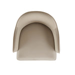 Hillman Vegan Leather and Velvet Wood Armchair in Sand