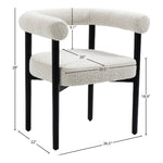 Hyatt Boucle Fabric Upholstered Dining Chair in Cream