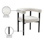 Hyatt Boucle Fabric Upholstered Dining Chair in Cream