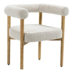 Hyatt Boucle Fabric Upholstered Dining Chair in Cream