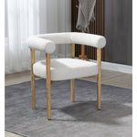 Hyatt Boucle Fabric Upholstered Dining Chair in Cream
