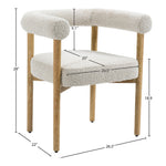 Hyatt Boucle Fabric Upholstered Dining Chair in Cream