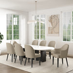 Hillman Vegan Leather and Velvet Wood Armchair in Sand