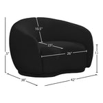 Hyde Boucle Fabric Upholstered Chair in Black