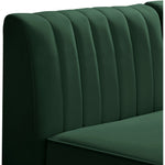 Alina 91" Velvet Upholstered 4pc. Modular Sectional in Green