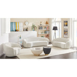 Hyde Boucle Fabric Upholstered Chair in Cream
