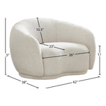 Hyde Boucle Fabric Upholstered Chair in Cream