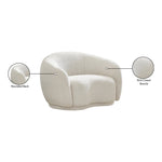 Hyde Boucle Fabric Upholstered Chair in Cream