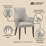 Connie Vegan Leather and Velvet Wood Armchair in Light Gray