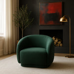 Hyde Boucle Fabric Upholstered Chair in Green