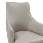 Connie Vegan Leather and Velvet Wood Armchair in Light Gray