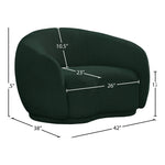 Hyde Boucle Fabric Upholstered Chair in Green