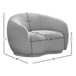 Hyde Boucle Fabric Upholstered Chair in Grey