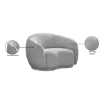 Hyde Boucle Fabric Upholstered Chair in Grey