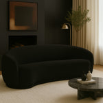 Hyde 89.5" Boucle Fabric Upholstered Sofa in Black