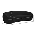 Hyde 89.5" Boucle Fabric Upholstered Sofa in Black