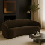 Hyde 89.5" Boucle Fabric Upholstered Sofa in Brown