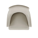 Connie Vegan Leather and Velvet Wood Armchair in Light Gray
