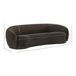 Hyde 89.5" Boucle Fabric Upholstered Sofa in Brown
