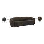 Hyde 89.5" Boucle Fabric Upholstered Sofa in Brown
