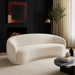 Hyde 89.5" Boucle Fabric Upholstered Sofa in Cream