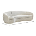 Hyde 89.5" Boucle Fabric Upholstered Sofa in Cream