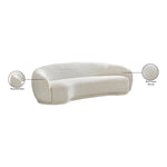 Hyde 89.5" Boucle Fabric Upholstered Sofa in Cream