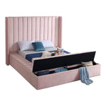Kiki Velvet Upholstered Queen Bed (3 Boxes) in Pink
