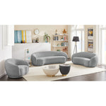 Hyde 89.5" Boucle Fabric Upholstered Sofa in Grey