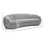 Hyde 89.5" Boucle Fabric Upholstered Sofa in Grey