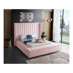 Kiki Velvet Upholstered Queen Bed (3 Boxes) in Pink