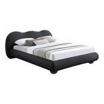 Hyde Boucle Fabric Upholstered King Bed (3 Boxes) in Black
