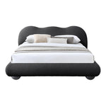 Hyde Boucle Fabric Upholstered King Bed (3 Boxes) in Black