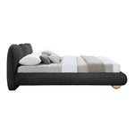 Hyde Boucle Fabric Upholstered King Bed (3 Boxes) in Black