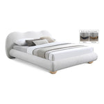Hyde Boucle Fabric Upholstered King Bed (3 Boxes) in Cream