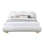 Hyde Boucle Fabric Upholstered King Bed (3 Boxes) in Cream