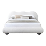 Hyde Boucle Fabric Upholstered King Bed (3 Boxes) in Cream
