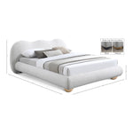 Hyde Boucle Fabric Upholstered King Bed (3 Boxes) in Cream