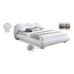 Hyde Boucle Fabric Upholstered King Bed (3 Boxes) in Cream