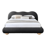 Hyde Boucle Fabric Upholstered Queen Bed (3 Boxes) in Black
