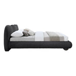 Hyde Boucle Fabric Upholstered Queen Bed (3 Boxes) in Black