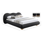 Hyde Boucle Fabric Upholstered Queen Bed (3 Boxes) in Black