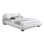 Hyde Boucle Fabric Upholstered Queen Bed (3 Boxes) in Cream