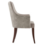 Connie Vegan Leather and Velvet Wood Armchair in Taupe