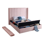 Kiki Velvet Upholstered Queen Bed (3 Boxes) in Pink