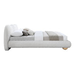 Hyde Boucle Fabric Upholstered Queen Bed (3 Boxes) in Cream